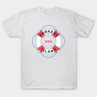 Harkers Island, NC Summertime Vacation Life Preserver T-Shirt